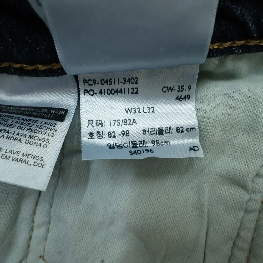 Levi's Jeans Mens 32x32 Blue 511 Slim Straight Flexible Denim Dark Wash